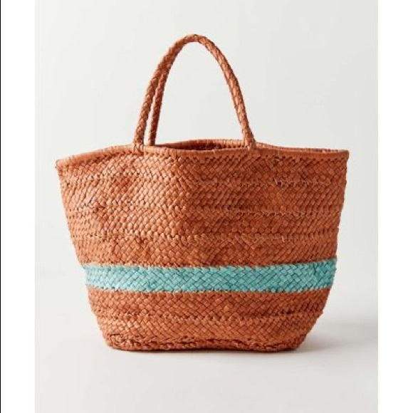 Leather Woven Tote Bag - Picture 1 of 9